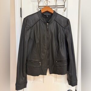 WHBM Black Coated Denim Jacket size 12